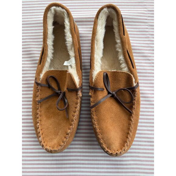 J. Crew Men's Brown Suede Moccasins Slippers Size 12 Casual - Picture 1 of 5
